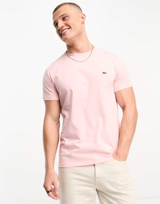 Lacoste logo t shirt in pastel pink