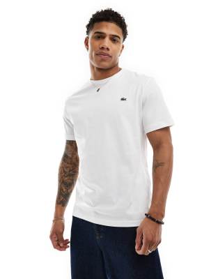 Lacoste – Logo-T-Shirt in Weiß - view 1