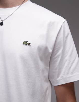 LACOSTE 刺繍ロゴ ホワイトTシャツ US M Lacoste logo-embroidered crew-neck T-shirt | White | FARFETCH