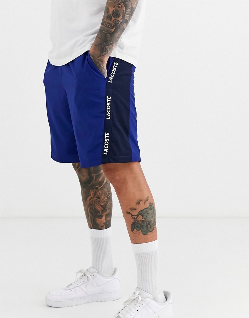 Lacoste logo taping running shorts-Navy