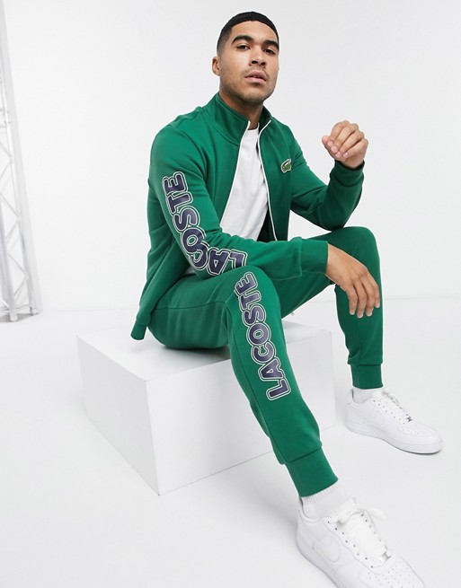 Lacoste logo tracksuit set in green