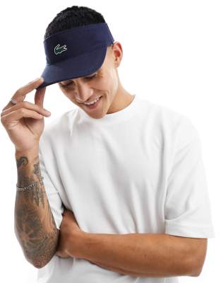 Lacoste logo visor cap in navy