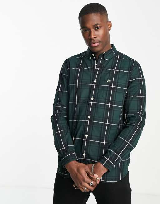 Lacoste green on sale check shirt