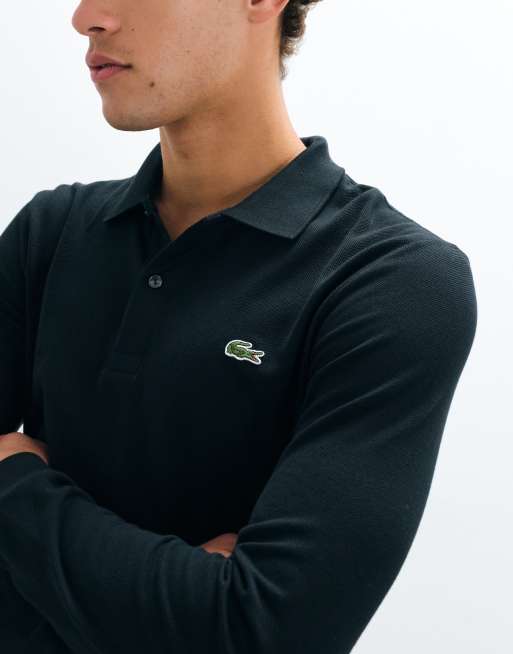 Lacoste long sleeve logo polo shirt in green, 3 of 5