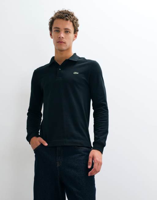Lacoste long sleeve logo polo shirt in green, 4 of 5
