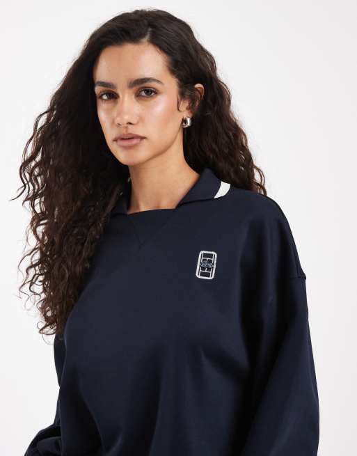 Lacoste long sleeve logo polo sweatshirt in navy (part of a set), 2 of 4