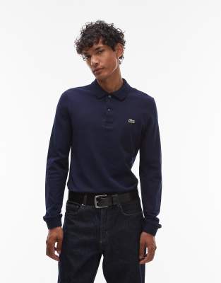 Lacoste Long Sleeve Polo Shirt In Blue