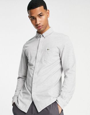 Lacoste long sleeve shirt in grey