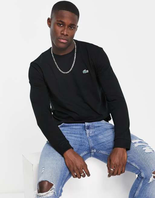 Lacoste sleeve top with logo in black | ASOS