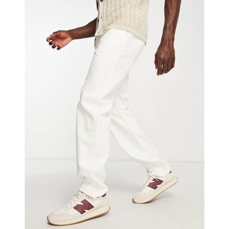 Lacoste loose fit five pocket denim jeans in white ASOS