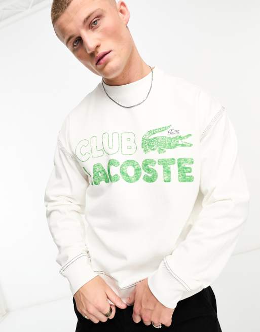 Lacoste deals white sweatshirt