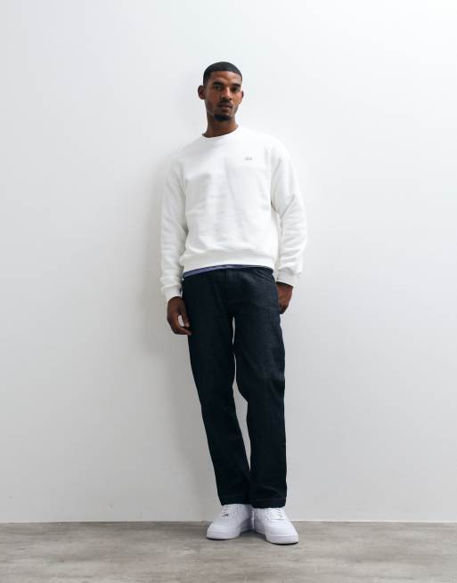 Lacoste loose fit sweatshirt in white , 3 of 5