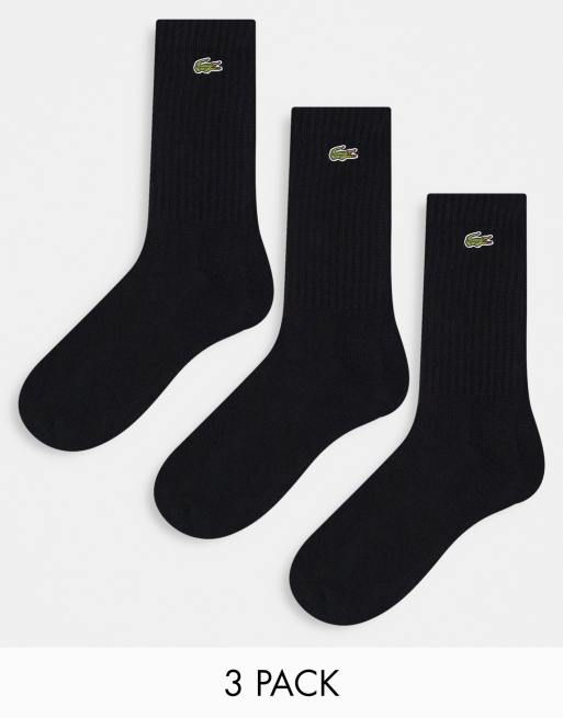 Lot De 3 Paires De Chaussettes Noir Lacoste - Femme