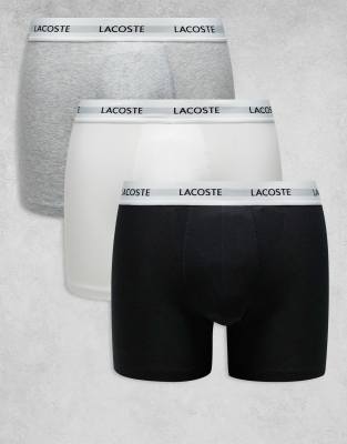 Lacoste - Lot de 3 boxers à taille blanche - Multicolore