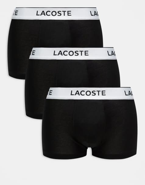Lacoste - Lot de 3 boxers à taille contrastée - Noir et blanc - view 1