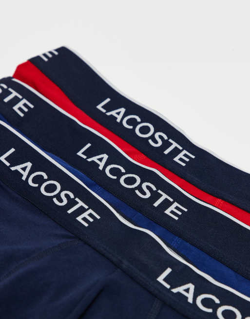Lacoste - Lot de 3 boxers à taille marine - Multicolore, 3 de 3