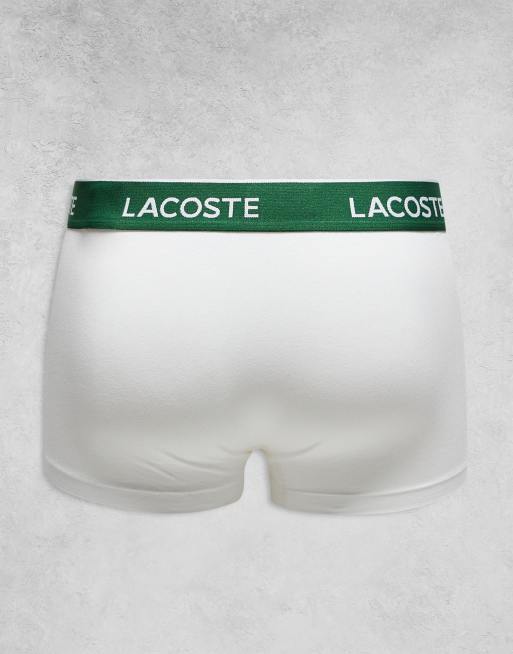 Lacoste - Lot de 3 boxers - Blanc à taille verte, 3 de 3
