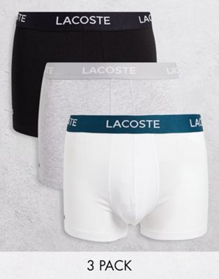 Homme Lacoste - Lot de 3 boxers - Blanc/gris/noir