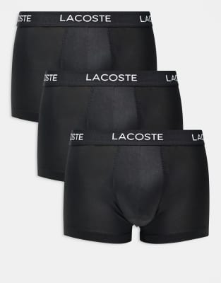 Lacoste - Lot de 3 boxers en microfibre - Noir