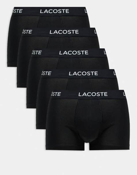 Lacoste lot de 5 boxers stretch en coton noir - view 1