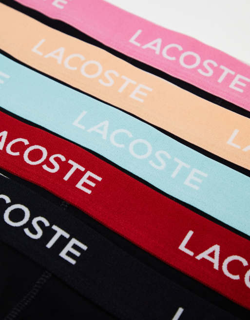 Lacoste Lot de 5 boxers a taille contrastante Noir ASOS