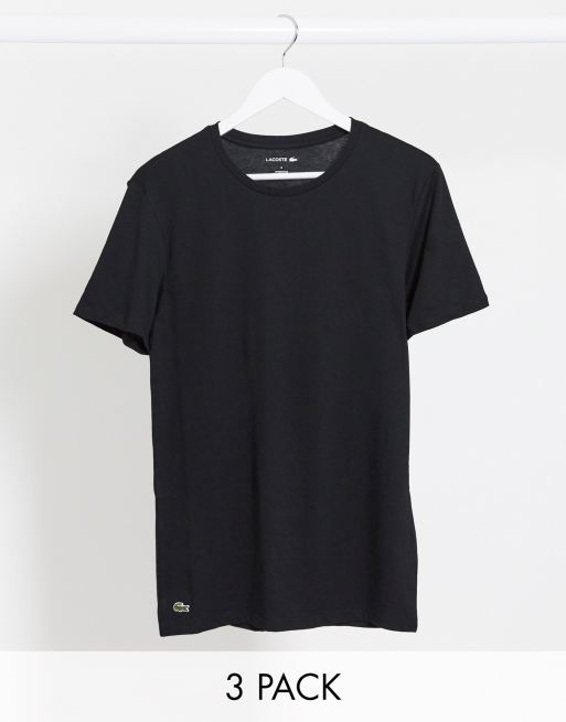 Lacoste lounge 3 pack t shirts in black ASOS