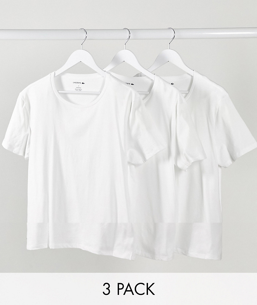 Lacoste lounge 3 pack t-shirts in white