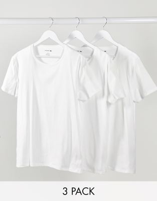 lacoste white t shirt 3 pack