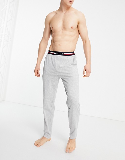 Lacoste lounge jogger with coloured waistband in grey