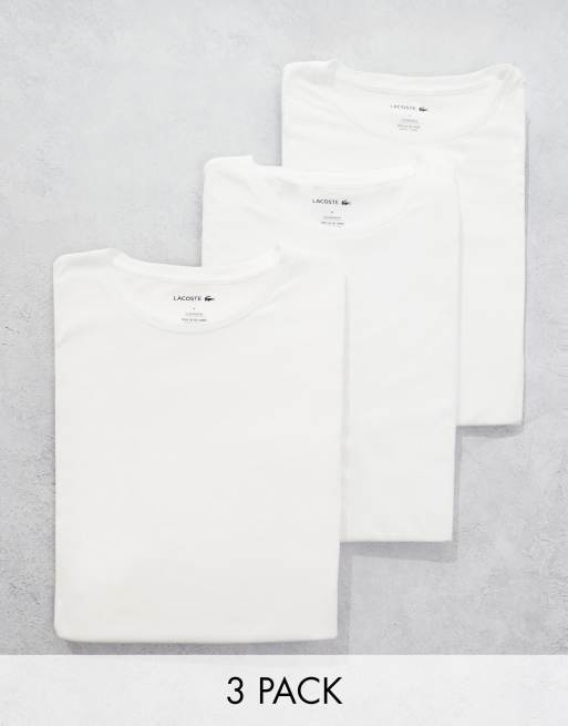 Lacoste - Loungekleding - Set van 3 T-shirts in wit 