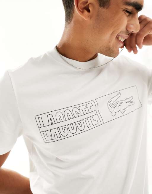 Lacoste Loungekleding T shirt met grafische heritage prints in