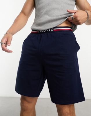 Lacoste loungewear essentials shorts in navy - ASOS Price Checker