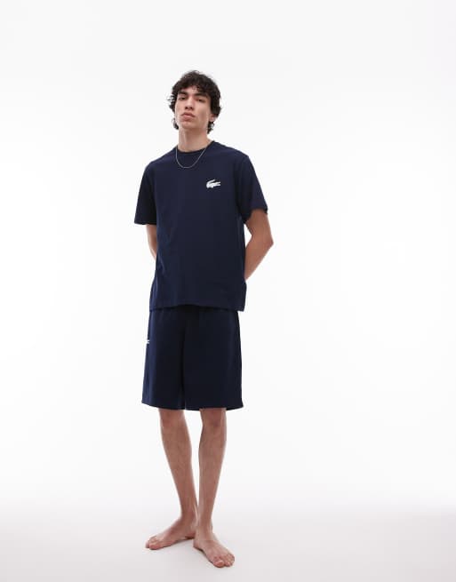 Lacoste – Loungewear – Marinblå mysig t-shirt, 3 av 4