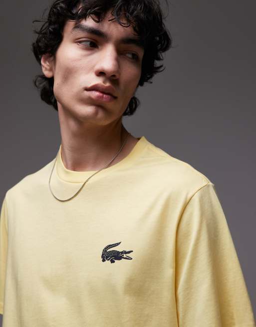Lacoste loungewear t-shirt in light yellow, 3 of 4