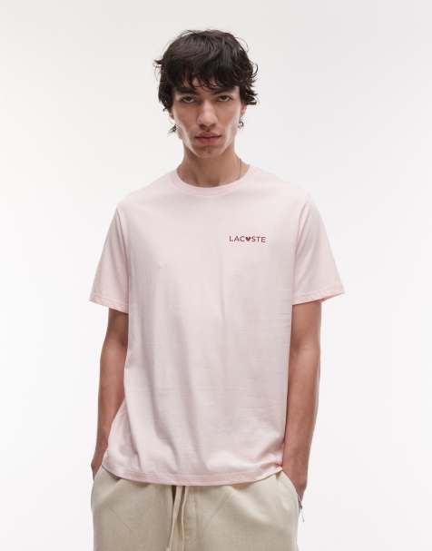 Lacoste loungewear valentines t-shirt in light pink - view 1