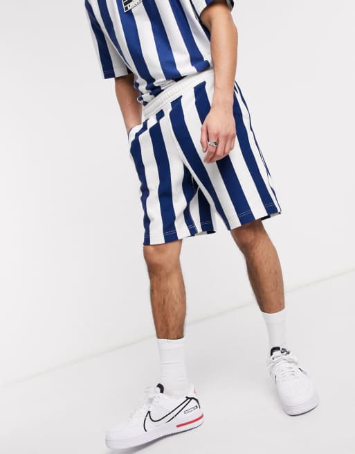 Lacoste L VE box logo stripe t shirt shorts co ord in navy ASOS