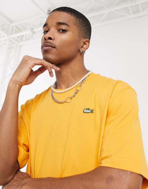 Lacoste L VE boxy fit t shirt in orange