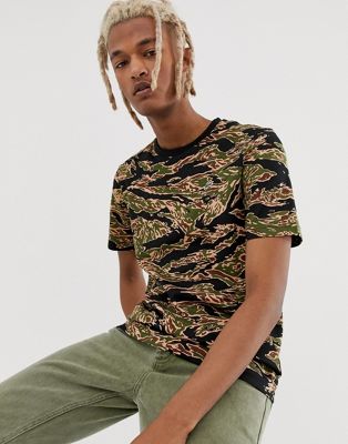 Lacoste L!VE camo t-shirt in green | ASOS