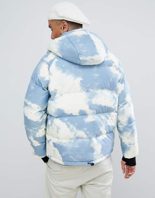 Lacoste L VE clouded puffer jacket in blue