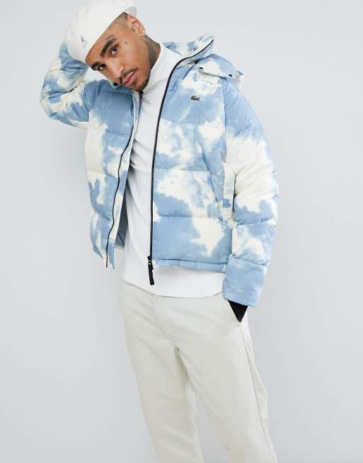 Lacoste L!VE clouded puffer jacket in blue