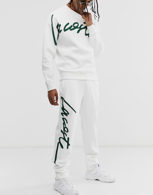 jogging lacoste vert blanc