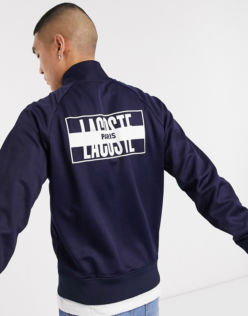 Lacoste - L!VE Paris - marineblå træningsjakke med firkantet logo