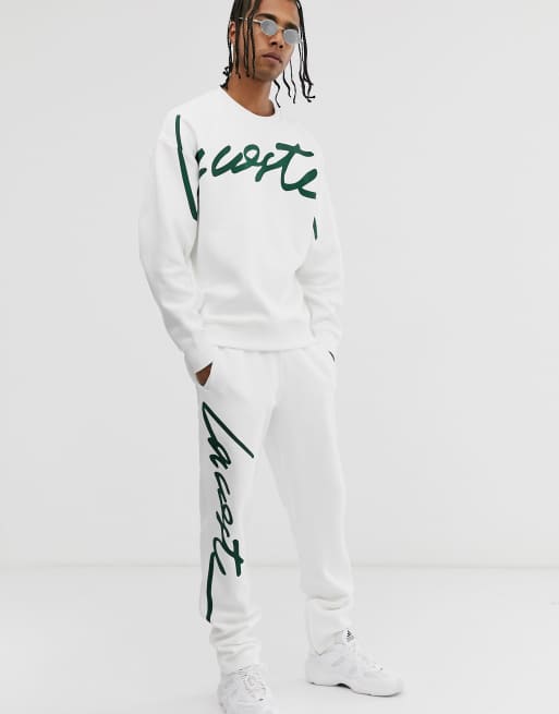 Lacoste L VE signature logo sweat in white