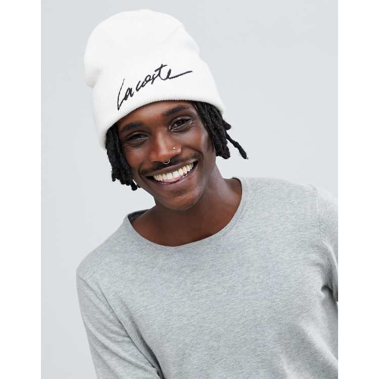 Lacoste L!VE beanie in white |