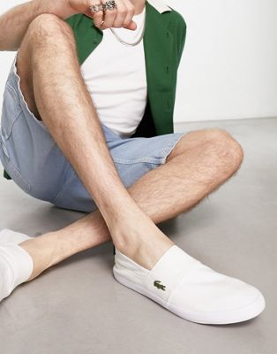 Lacoste marice canvas trainers in white