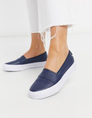 lacoste leather slip on shoes