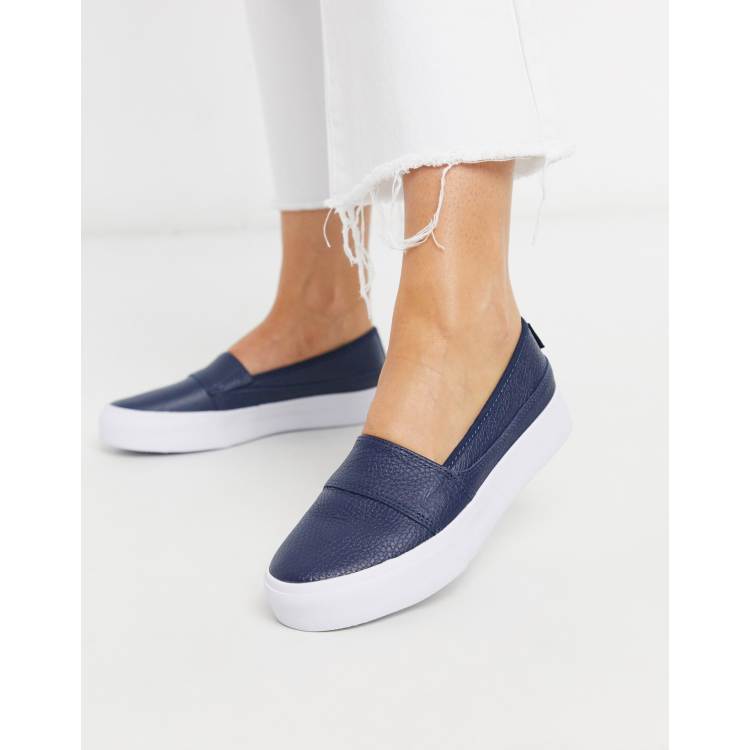 Lacoste marice leather slip on sneakers in navy | ASOS