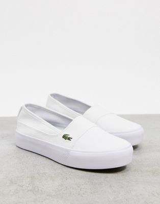 lacoste white canvas shoes