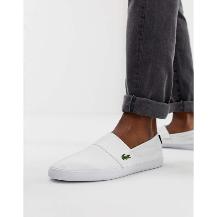 Lacoste white on sale slip on