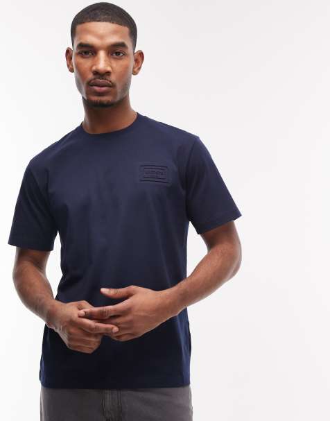 Lacoste - Marineblå afslappet T-shirt med præget logo - view 1